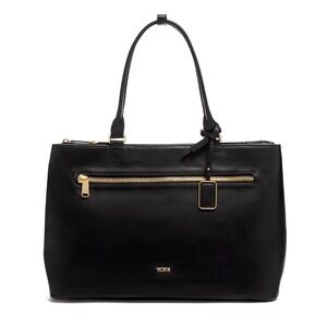 Tumi Sidney Leather Tote Bag with Gold Accents